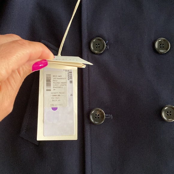 Gucci Coat Jacket Navy Blue New - Picture 7 of 13